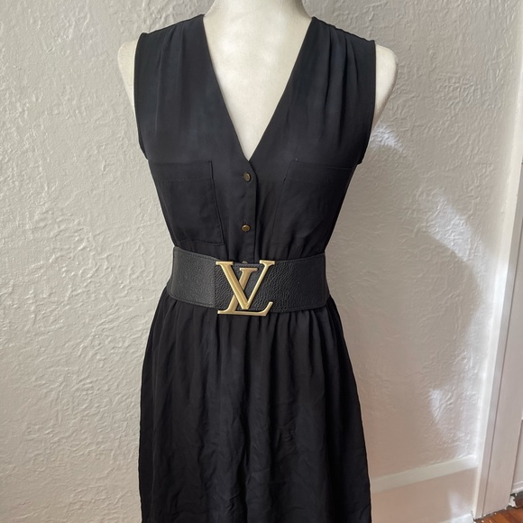 H&M | Dresses | Hm Black Dress Gold Buttons 2 Belt Not Included | Poshmark